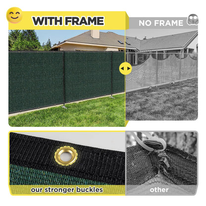 Coonoble 5' x 12' Green Outdoor Privacy Screen Freestanding 240 GSM Privacy Fence Panels for Outside, Pool Fences with Poles, Backyard Temporary Fencing, Privacy Wall Ground Pole Fence