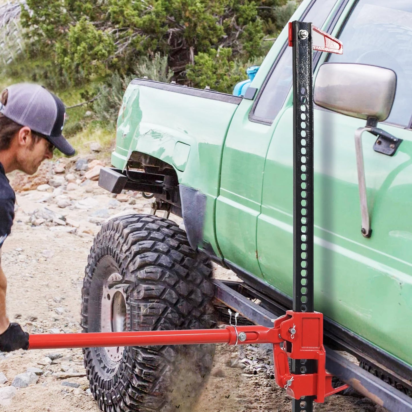 GarveeTech 3 T Farm Jack, 60 in Utility Farm Jack, 6600 LBS Capacity Ratcheting Off Road Utility Jack, Heavy-Duty Farm Jacks Foratv, Utv, SUV, Tractor, Truck, Universal Jack