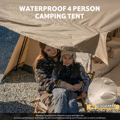 Naturehike Village Lite Camping Tent, 60S Easy Setup Instant Tents for Camping, Double Layer 4/8 Person Tent with with Full Rainfly