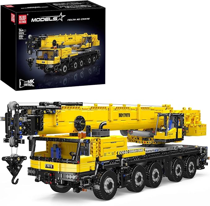Mould King 17073 Engineering Truck Construction Set Remote Control LTM 1110 Crane Building Block (3218 Pieces) Assembly STEM Heavy-Duty Car Brick Toys with Motors for Adult