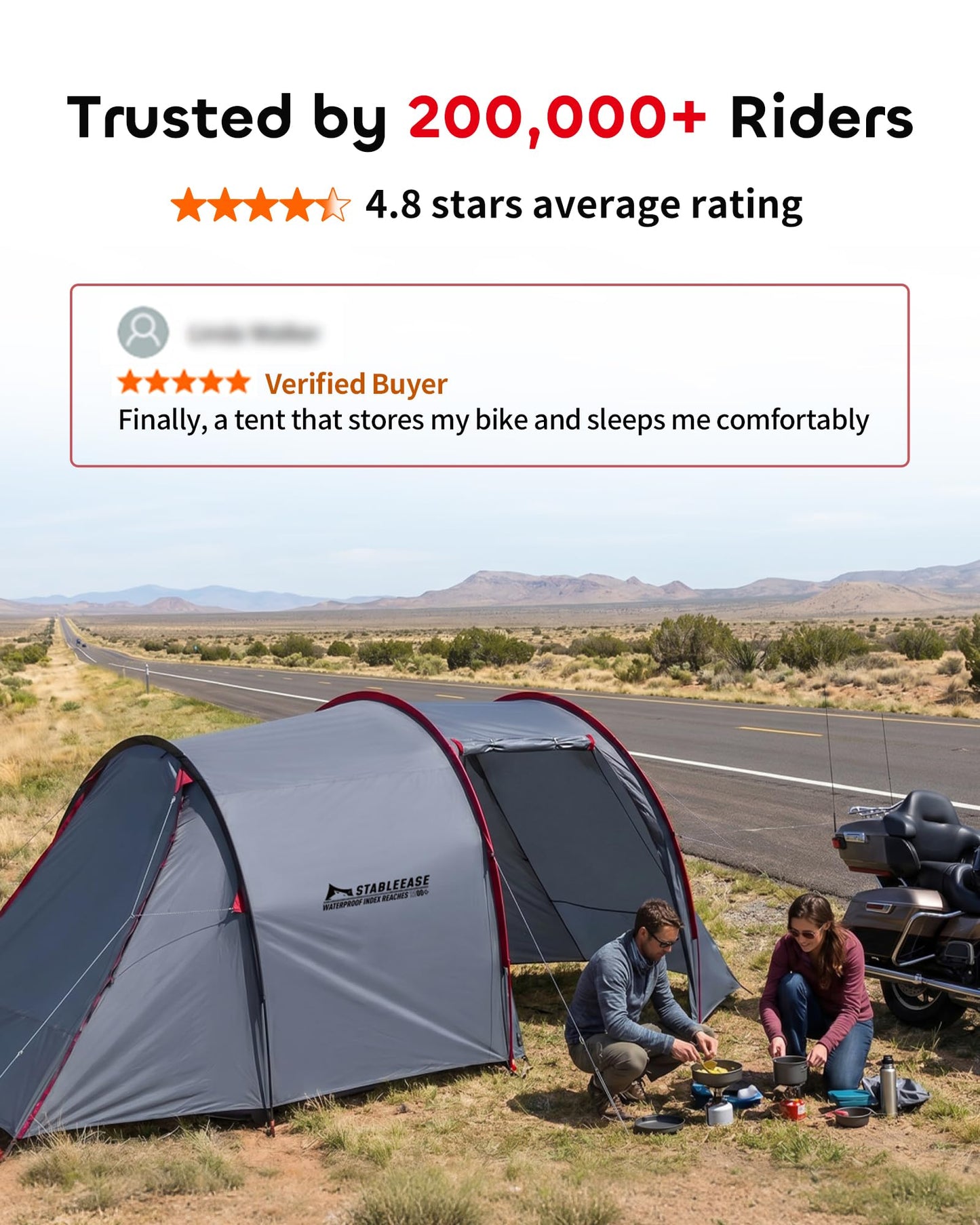 2 Person Camping Tent Motorcycle Tent Waterproof Instant Family Tents Lightweight Motorcycle Storage Shelter for for Backpacking Hiking Easy Setup