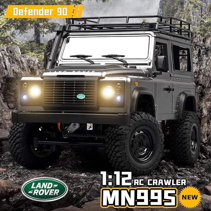 MN-98 RC Car 1:12 Scale RC Rock Crawler 4WD Off-Road RC Truck RTR 2.4G Remote RC Land Rover Vehicle Models for Adults Hobby Gifts (Yellow)