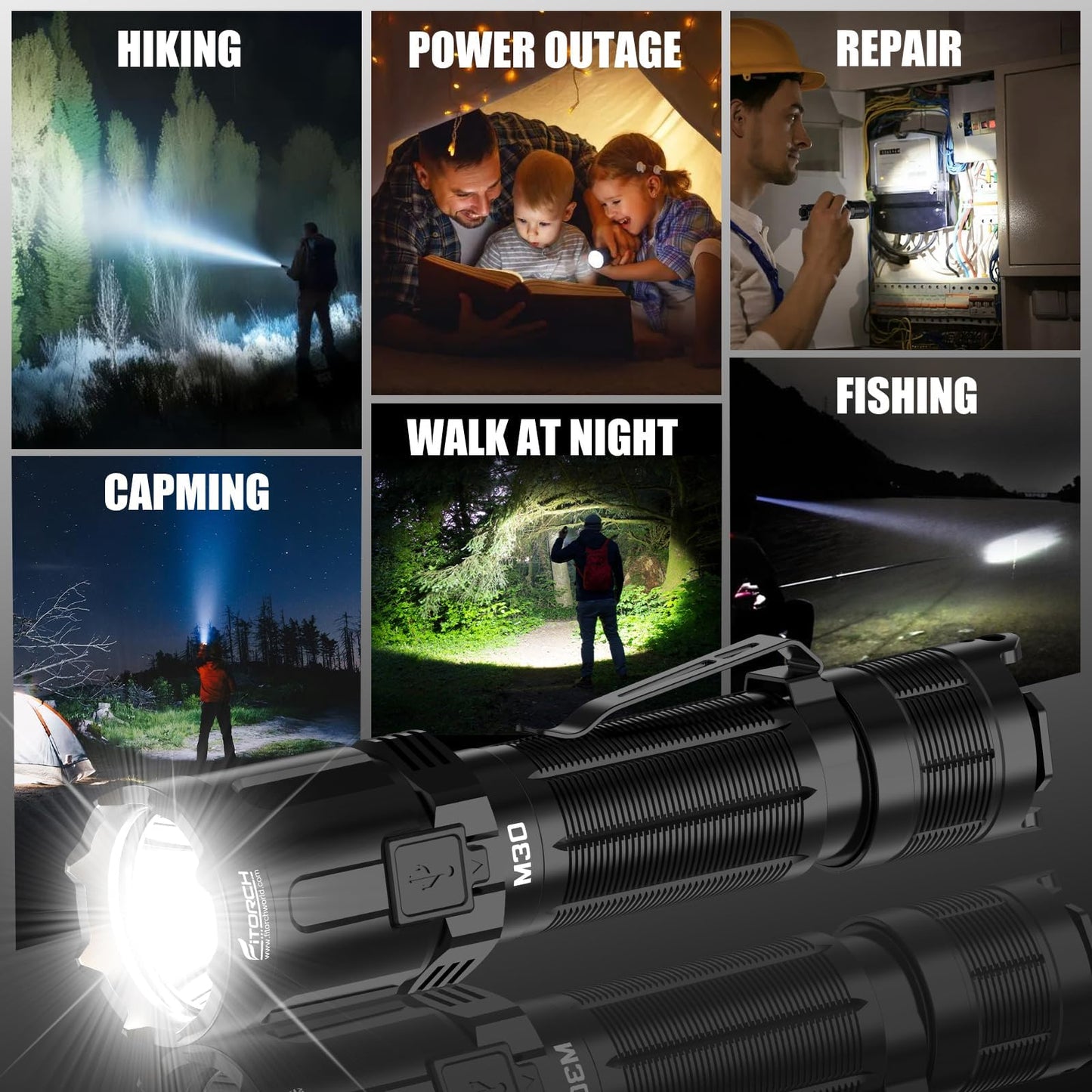 SAONOX M30 Tactical Flashlight-3300 High Lumen Duty Belt Flashlight for Law Enforcement,Police EDC Flashlights with Holster Tactical Gear