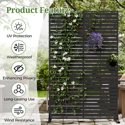 Trygoal Privacy Screen Outdoor 72" Hx47 W Freestanding Privacy Panel with Stand, HDPE Decorative Privacy Fence with Louver Pattern, Patio Divider Screen, Privacy Screens for Outside,Balcony