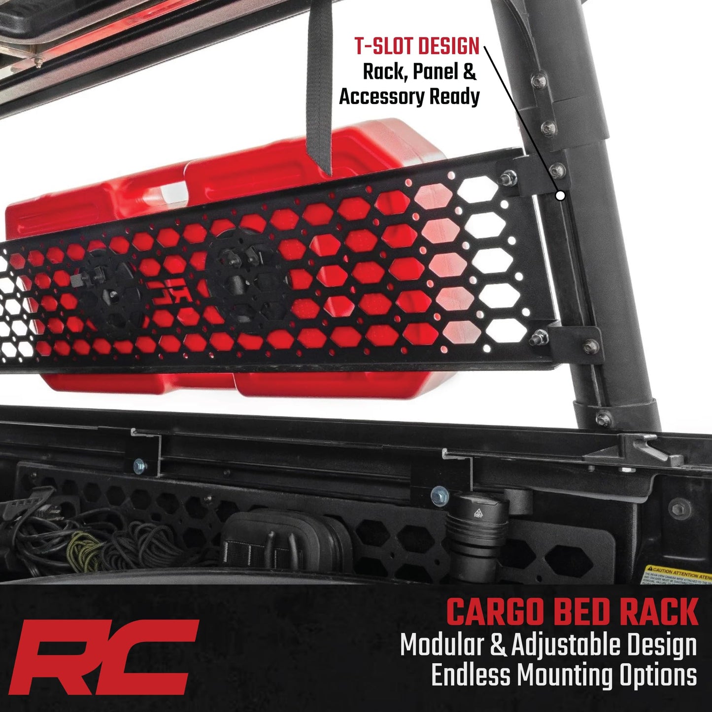 Rough Country Aluminum Bed Rack for 2005-2022 Toyota Tacoma - 73109,Black