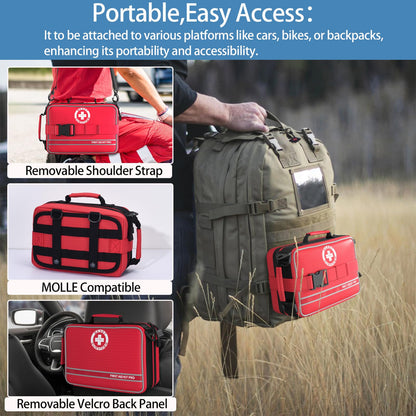 Besst Survivor Comprehensive First Aid Kits- Advanced Trauma Kits with Labeled Compartments, Large Emergencies Medical Kits for Car, Home, Camping and Outdoor Emergencies -324Piece Set