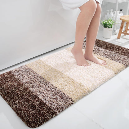 OLANLY Large Bathroom Rugs - Extra Soft Microfiber Mat 40x24 | Quick Dry & Machine Washable, Brown