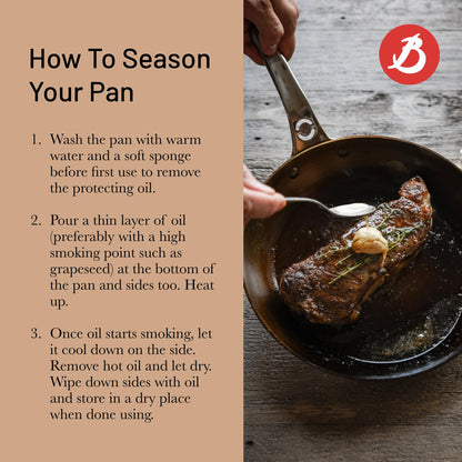 de Buyer MINERAL B Pro Carbon Steel Fry Pan - 11” Diameter, 8.3” Cooking Surface - Ideal for Searing, Sauteing & Reheating - Naturally Non-Stick Finish - Made in France