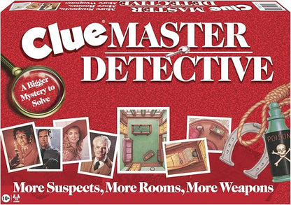 Clue Master Detective with Oversized Brass Tone Metal Weapons by Winning Moves Games USA Largest Game of Clue Ever for up to 10 Players Ages 10 and Up