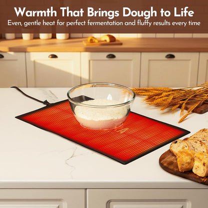 Dougvera Bread Proofing Mat 13 x 21In Bread Proofer Warming Mat for Food – Temperature Controlled Sourdough Heating Pad for Home Baking – Waterproof Casing – 2.1M Cord with Standard Plug