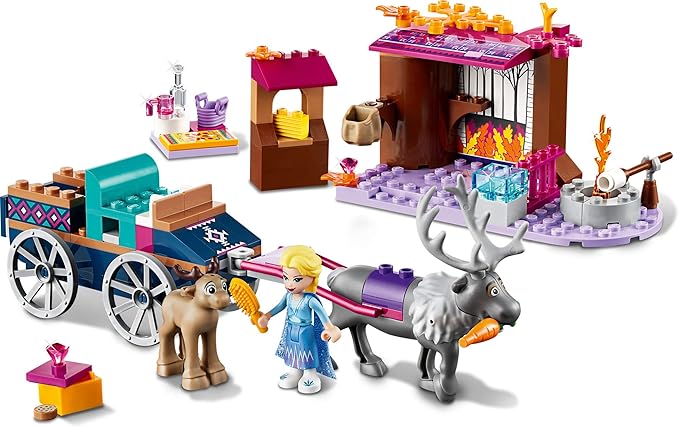 LEGO Disney Frozen II Elsa's Wagon Carriage Adventure 41166 Building Kit with Elsa &amp Sven Toy Figure (116 Pieces)