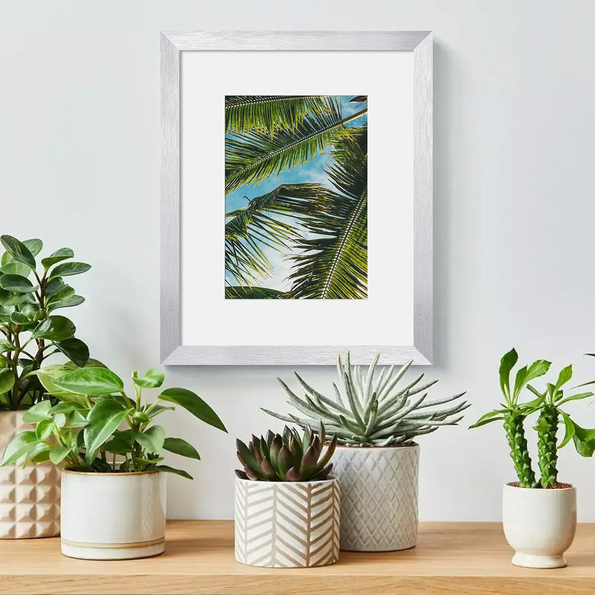 Upsimples 8x10 Picture Frame - Versatile Display for 5x7 Photos with Mat or 8x10 Without - Silver, 1 Pack