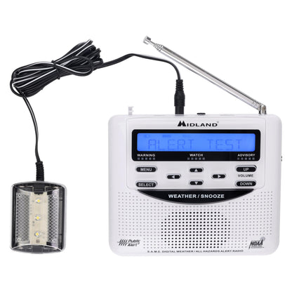 Midland - NOAA Emergency Radio Bundle with Strobe Light and Pillow Shaker