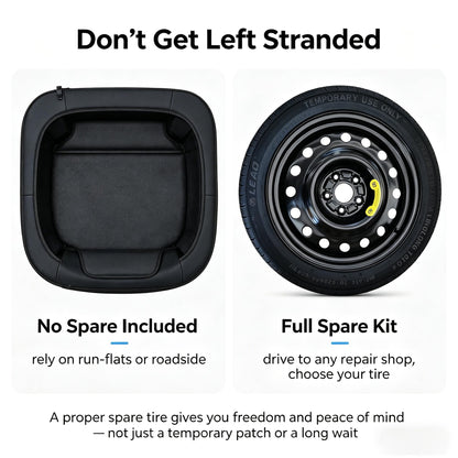 Spare Tire Kit Compatible with Chevrolet Camaro 2016-2024 | 135/80R18 Spare Wheel on 18x4 Rim| 26.5" Rolling Diameter | Includes Car Jack Kit & Tire Carrying Case Excluding (SS,LT1, ZL1, 1LE) Models