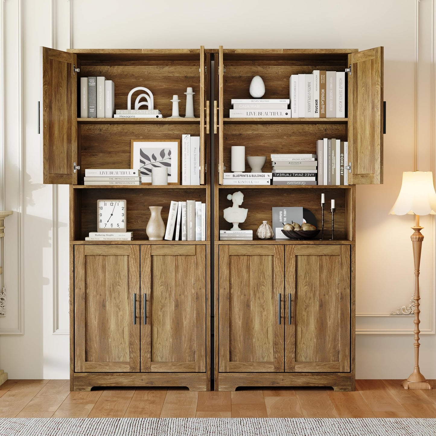 IDEALHOUSE Kitchen Pantry Cabinet, 70in Tall Storage Cabinet with Doors and Adjustable Shelves, Freestanding Cupboard for Living Room, Dining Room, Bathroom