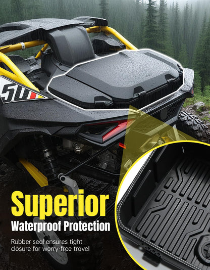 96L Cargo Trunk Storage Box & 13.5L Side Cargo Storage Boxes Set for Can-Am Maverick R/R X/X RS 2024+ Accessories, R Max/X/X RS/Smart-Shox 2025+, Replaces 715007182, 715007372, 3PCS