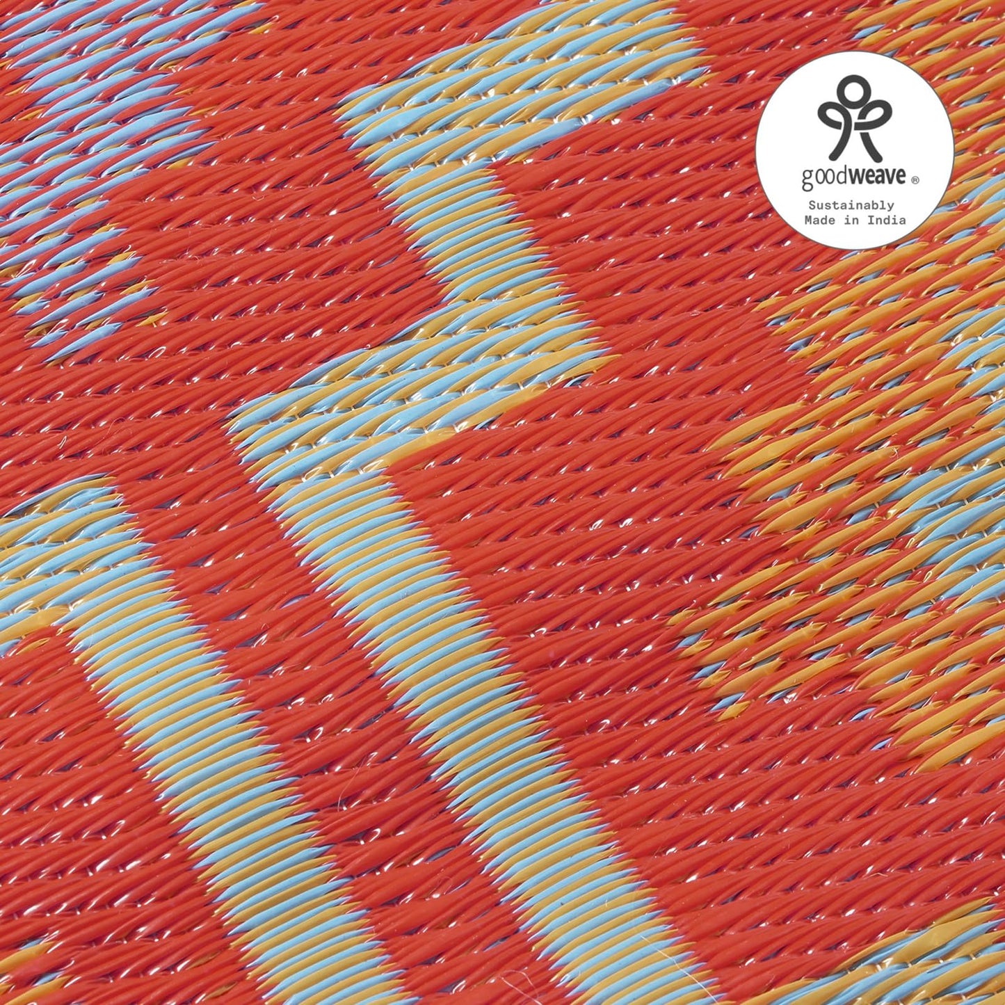 Fab Habitat Outdoor Rug - Waterproof, Fade Resistant, Crease-Free - Premium Recycled Plastic - Vintage Boho Kilim - Large Patio, Deck, Sunroom, Camping, RV - Lhasa - Orange & Violet - 6 x 9 ft