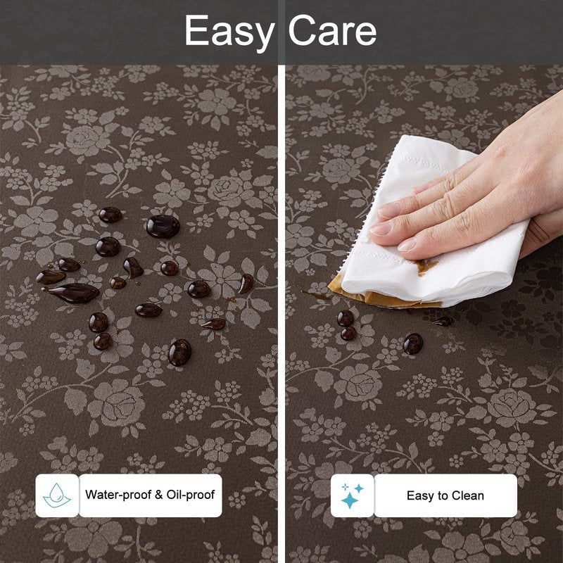 Smiry Rectangle Table Cloth, Waterproof Heavy Duty Vinyl Tablecloths, Wipeable Washable Table Cover for Kitchen and Dining Room (Coffee, 60" X 140")