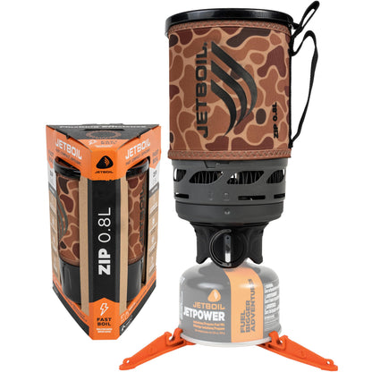 Jetboil Zip 0.8L Portable Fast Boil Stove with Easy-Turn Knob Igniter for Backpacking and Camping, Propane/Isobutane Burner, New for 2026 – Duck Camo