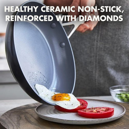GreenPan Valencia Pro 8" Frying Pan Skillet - Healthy Ceramic Nonstick, PFAS-Free, Induction & Dishwasher Safe, Gray