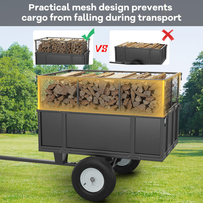 GAOMON Heavy Duty Utility Trailer for ATV/UTV, 750lbs Capacity Garden Dump Cart, Removable Sides, Pneumatic Tires, Hitch Compatible Pull-Behind Yard Cart for Lawn Mower, Tractor, Farm