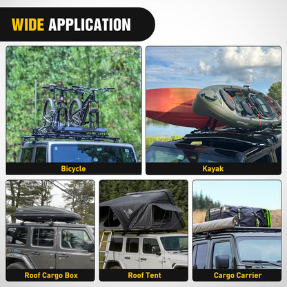 Nilight 300LBS Roof Rack Cross Bars Compatible with Jeep Wrangler JK JKU 2007-2018 JL JLU 2018-2026 Gladiator JT 2020-2026 Hardtop Models, Adjustable Iron Crossbars for Cargo Carrier Luggage Box Tent