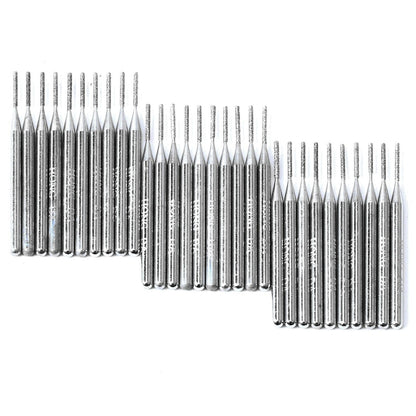 JINGLING 30 Pcs 1mm Diamond Drill Bits for Stone Ceramic Glass Lapidary Supplies 1/8 inch Shank for Dremel Tool Jewelry Making Kit