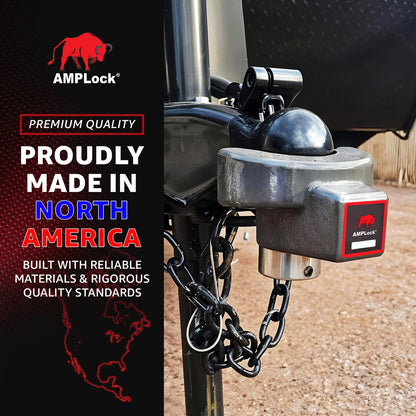 AMPLock U-BRHT2516 2 5/16 Trailer Coupler Lock Titan Weld-On Design Ball Hitch Lock Anti Theft for Boat Trailer RV Camper, Keyed Alike Heavy Duty, Fits 2 5/16 Titan Weld-On Ball Coupler Only