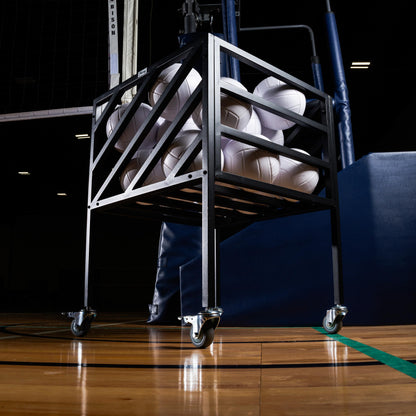 Murray Sporting Goods Premium Portable Volleyball Cart | Black Volleyball Metal Storage Cart with Wheels