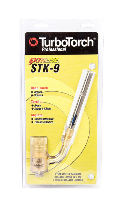 TURBOTORCH 0386-0403 STK-9 Hand Torch Kit for Soft Soldering and Brazing Copper, Brass, Steel, Bronze, Aluminum, Propane/Mapp Pro, Extreme Swirl Technology, 360 Degree, STK-R Regulator, ST-3 Tip
