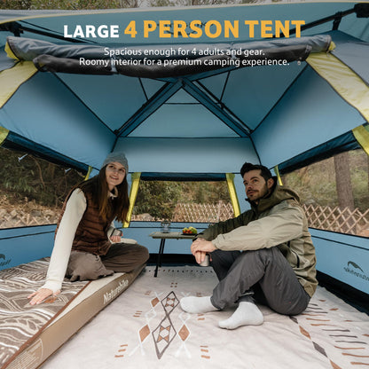 Naturehike Cape Lite 4-6 Person Camping Tent, Easy Setup in Seconds Instant Cabin Tents for Family Camping & Hiking