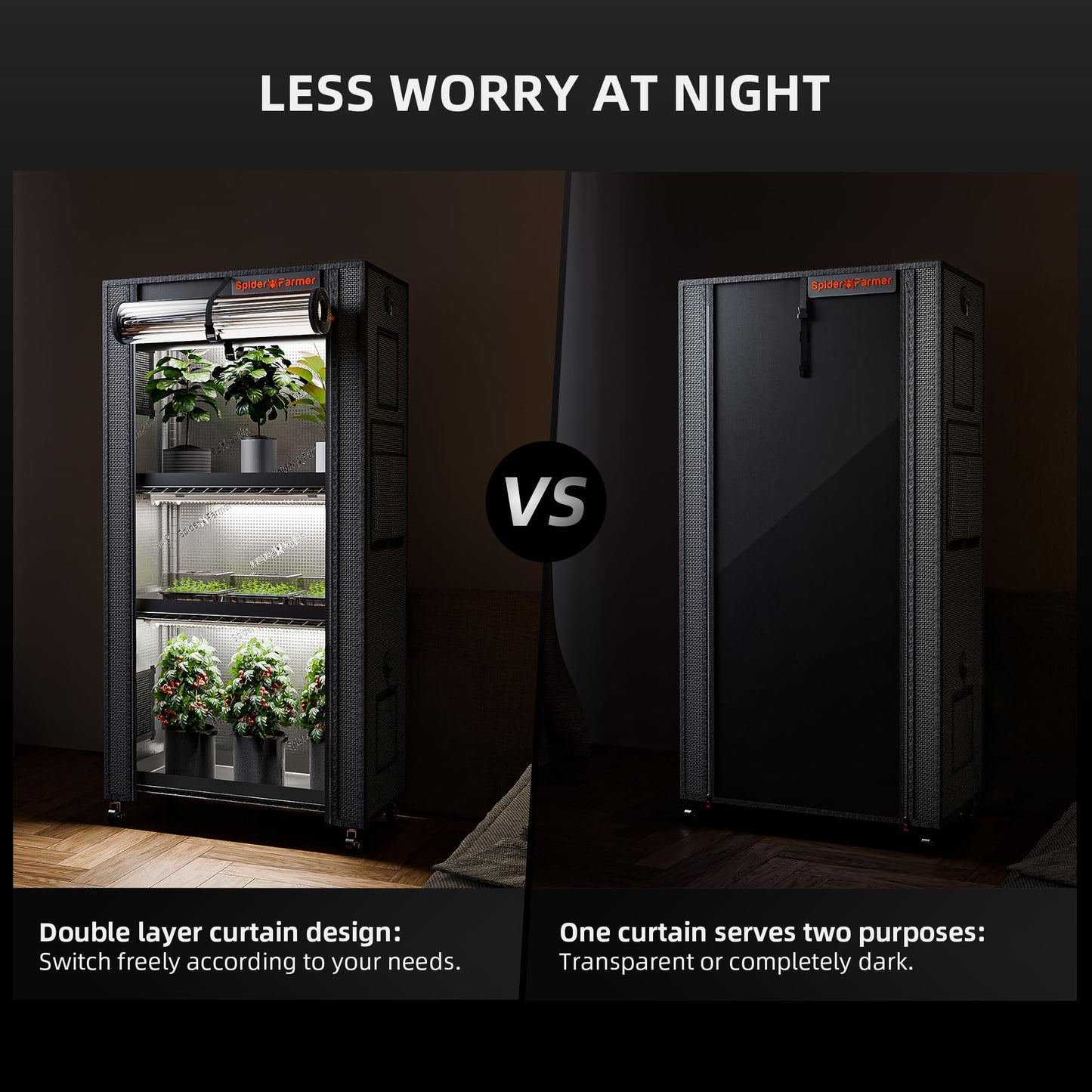 Spider Farmer 2026 Plant Stand with Grow Lights, 4-Tier Plant Shelf with 6Pcs 2ft Full Spectrum LED Lamp and Grow Tent, for Veg Seed Starting Plants Growth Greenhouse 28Lx14Dx59H (Update)