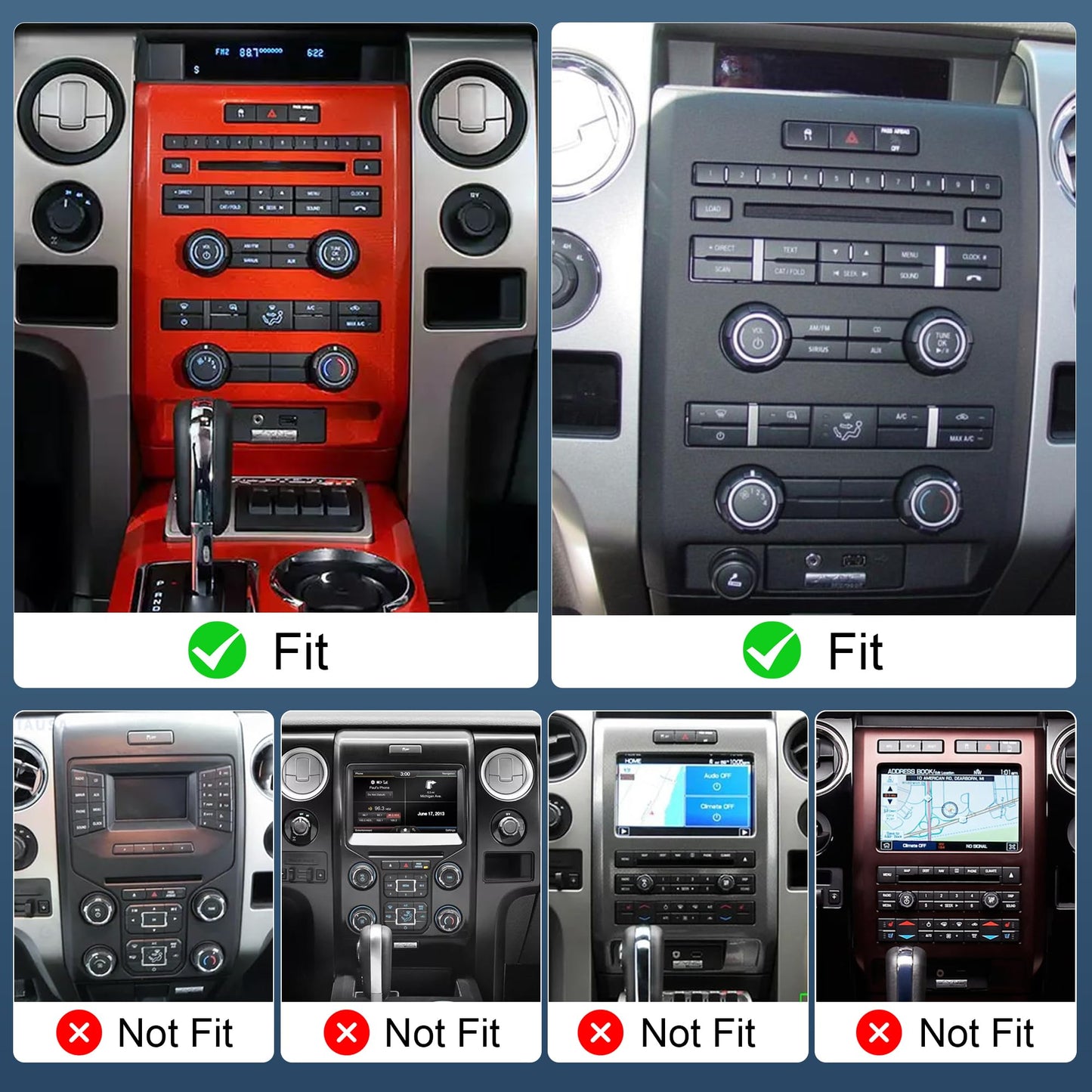 Car Stereo Radio for Ford F150 F250 F350 2004-2014, 7" Touchscreen Android 13 Car Radio Stereo Head Unit Dash Kit with Wireless CarPlay Android Auto GPS Navi SWC DSP FM WiFi Bluetooth Camera Mic