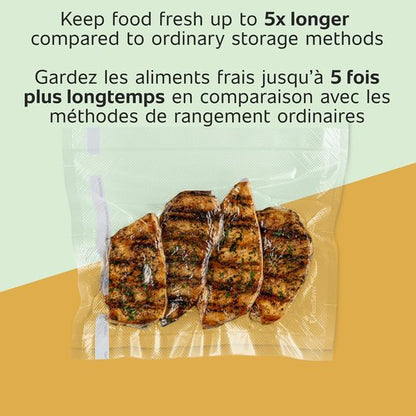 FoodSaver Vacuum Sealer Bags - Custom Length Airtight Food Storage Rolls, 5 Count (2 Pack 8" & 3 Pack 11")