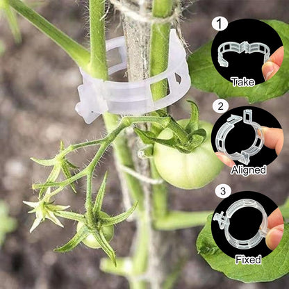 Skiennix Plant Clips - 100 Pcs Adjustable Support Clips for Climbing Plants & Garden Use