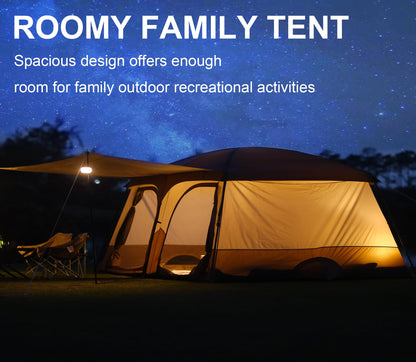Vidalido Tents，8-10 Person Camping Tent with Extended Vestibule，2 Room Weather Resistant Family Tents，Easy Install Waterproof Outdoor Tent for Camping Hiking（Blue）