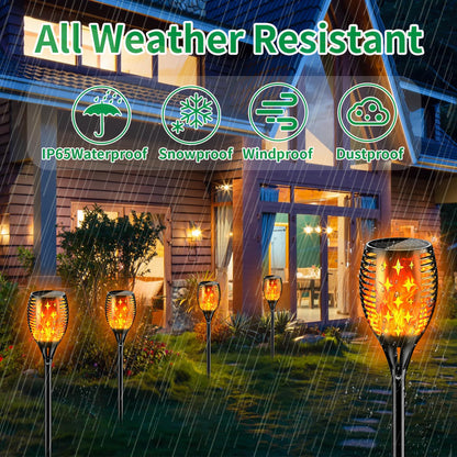 YoungPower Solar Outdoor Torch Lights Flickering Flame, 43" Outdoor Path Lights Waterproof Torch for Garden Yard Patio, 8 Pack