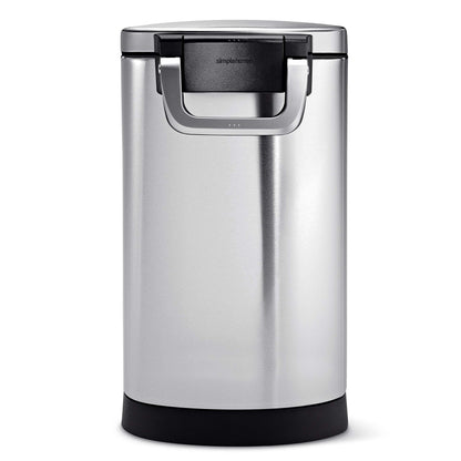 simplehuman Medium Pet Food Storage Container, Holds 25-29 lb / 11-13 kg of Dry Dog Food, Cat Food, or Bird Seed, Airtight Lock-Tight Lid with Magnetic Scoop, BPA-Free, Brushed Stainless Steel