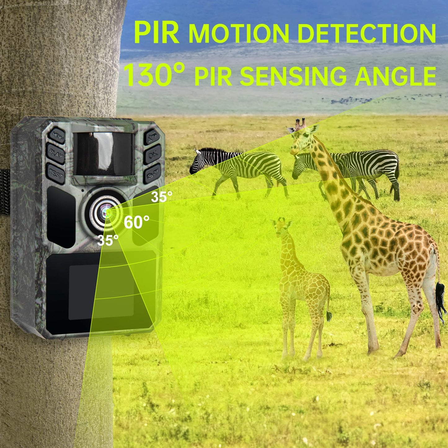 FKPCAM Trail Camera 4K 64MP Solar WiFi Game Hunting Camera with Night Vision– Built-in 5000mAh Battery, IP67 Waterproof, Motion Activated, 64GB Memory Card