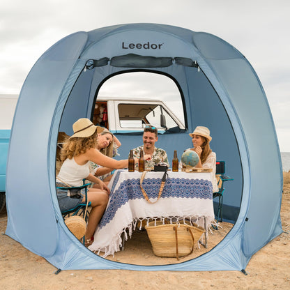 LEEDOR Pop Up Screen House Tent, 10'x10'UPF 50+ and Windproof Dome Outdoor Canopy Camping Tent with Roll Up Zipped Door Privacy Gazebo, Compact and Lightweight for Party Camping Fishing Picnic, Grey