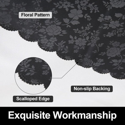 Smiry Square Table Cloth, Waterproof Heavy Duty Vinyl Tablecloths, Wipeable Washable Table Cover for Kitchen and Dining Room (Black, 70" X 70")