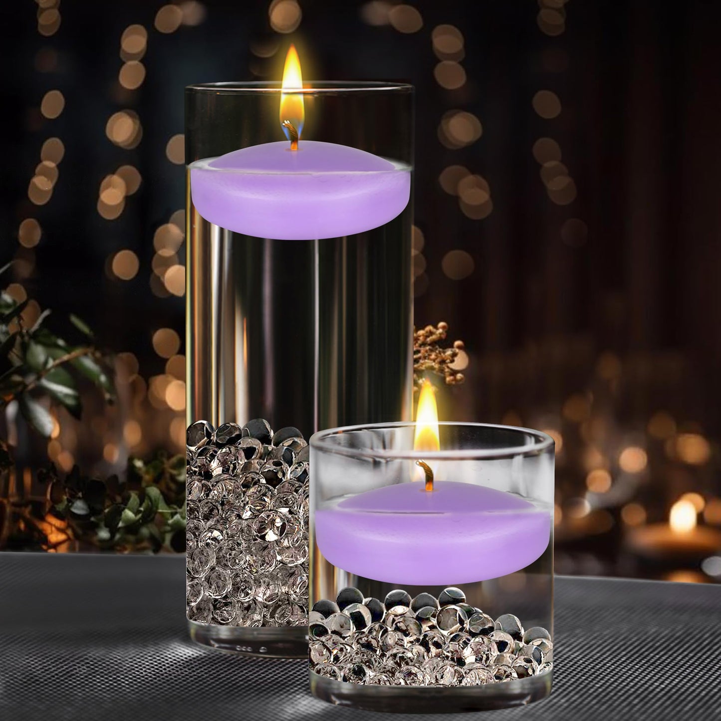 Mega Candles 12 pcs Unscented Lavender Floating Candles, Hand Poured Wax Candle 3 Inch Diameter, Home Décor, Wedding Receptions, Centerpieces, Occasions, Events, Festivities, Meditations, Spas