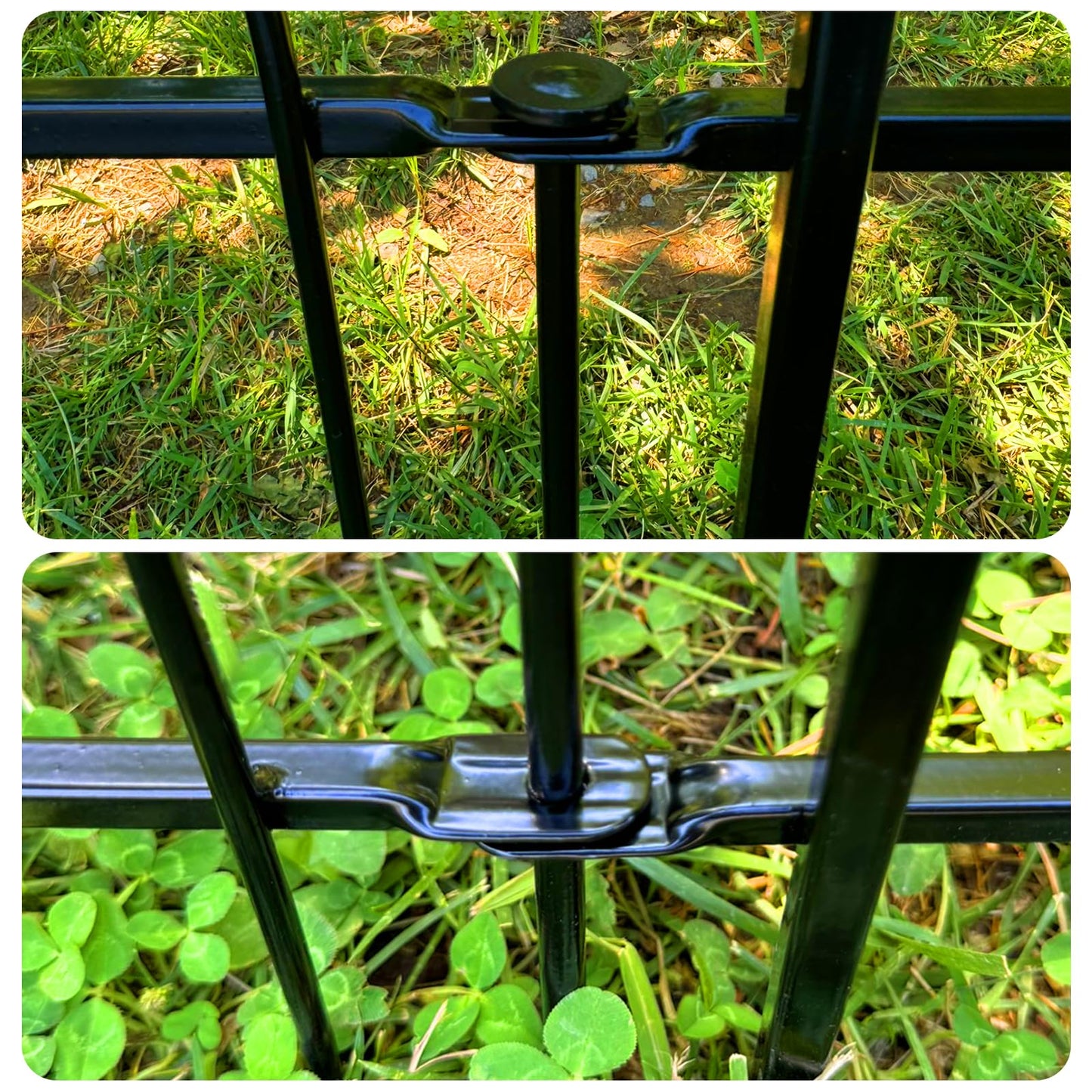 Thealyn Garden Fence 24" W x 24" H (10 Panels, Total 20 ft), Metal Fence Decorative Border Fence, Rustproof Landscape Fencing for Dog, Flower Bed, Yard, Patio, Animal Barrier