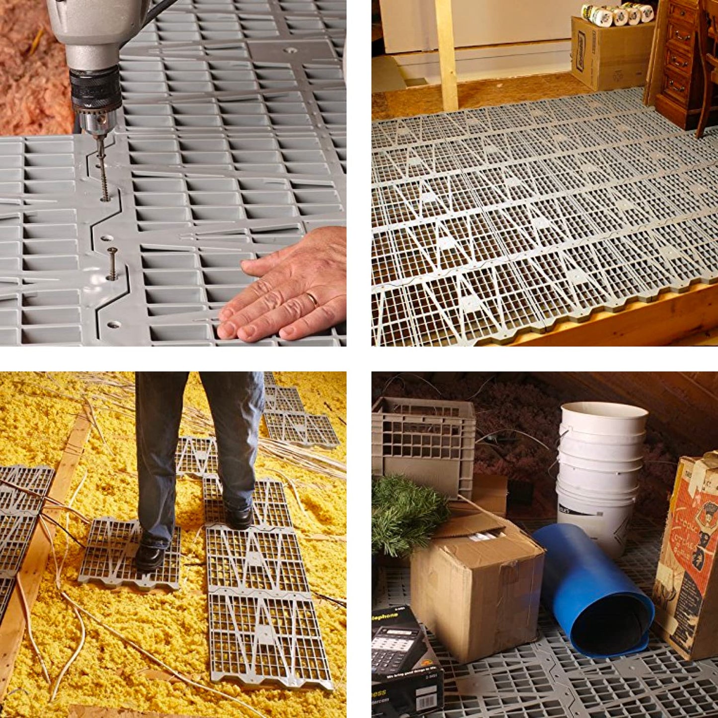 USA Sealing 350904 Acrylonitrile Butadiene Styrene Attic Dek Flooring, 24" Length, 16" Width, Pack of 4