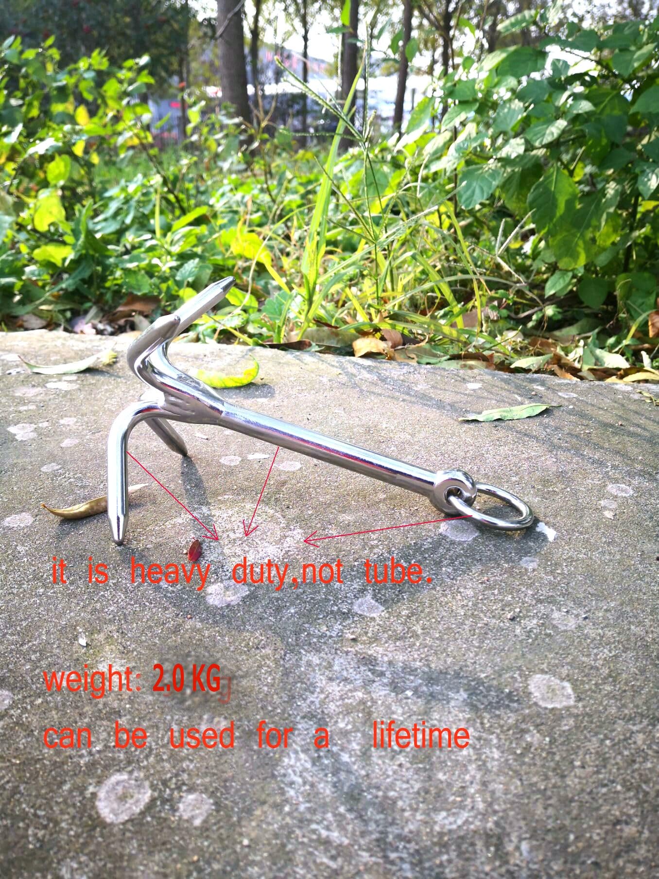 JY-MARINE 14.5" Grappling Hook Heavy Duty with 4-Claw Grapnel Anchor Stainless Steel 316 for Anchor Retrieving,Outdoor Hiking,Tree Limb Removal,Boat Anchor,Kayaks,Inflatables and Skiffs