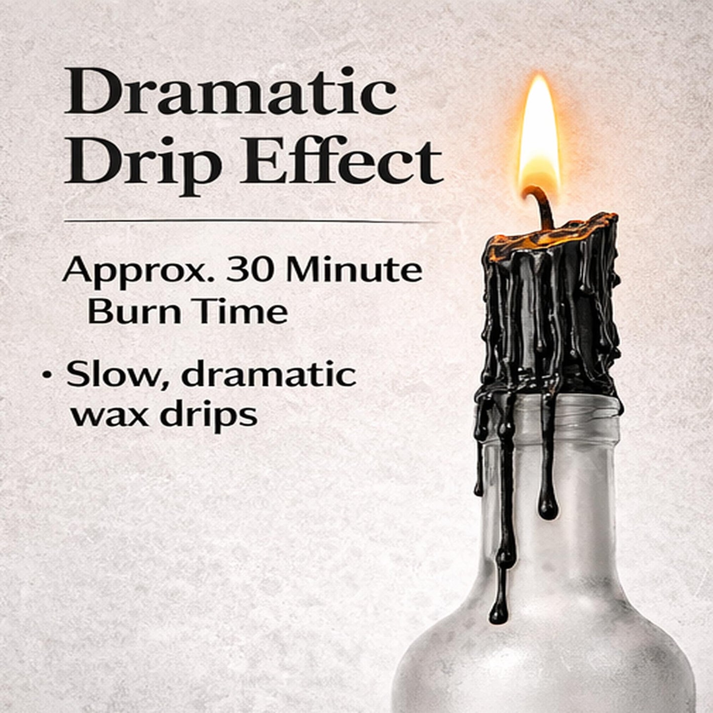 Black Drip Candles 6 Pack – Unscented Wax Candle Sticks for Weddings, Parties, Gothic & Halloween Decor – 6.5″ Tall Slow Drip Candles for Wine Bottles & Events