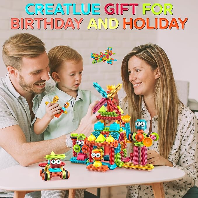 Contixo 144 pcs Bristle Shape 3D STEM Building Toys Construction Learning Stacking Educational Block Creativity Beyond Imagination Inspirational Safe &amp Durable Recreational Toy for Kids Ages