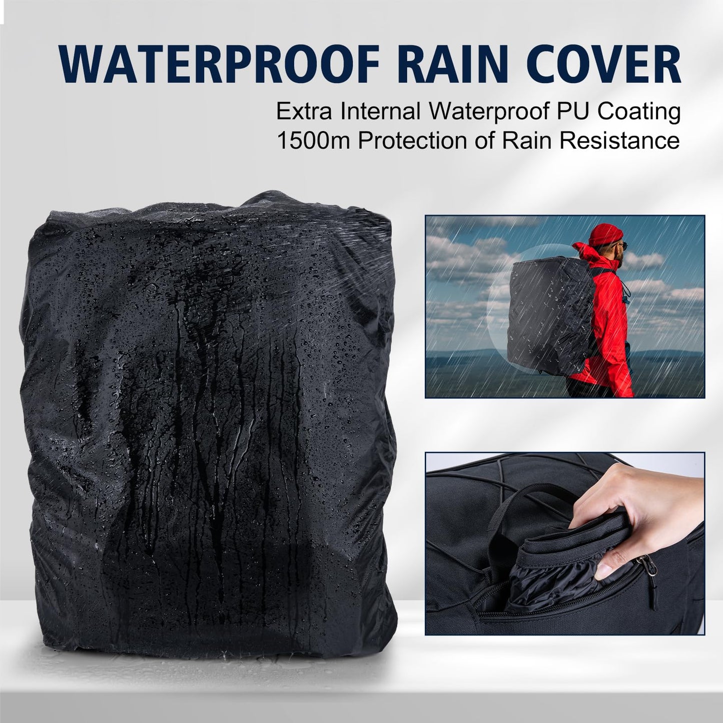 Goture Fishing Backpack with Cooler,72L Large 600D Tackle Backpack with Rod Holders,Dry & Wet Split Compartment,Adjustable Main Compartment,Rain Cover,Insulated Tactical Bag for Travel Camping Hiking