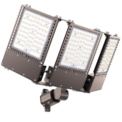 2025 New Upgraded 600W Dusk to Dawn LED Parking Lot Light 90000lm 5000K, ETL, AC85-277V, IP67 Waterproof Adjustable 3-Head Street Lights Outdoor, Pole & Wall-Mounted Flood Lights for Stadium