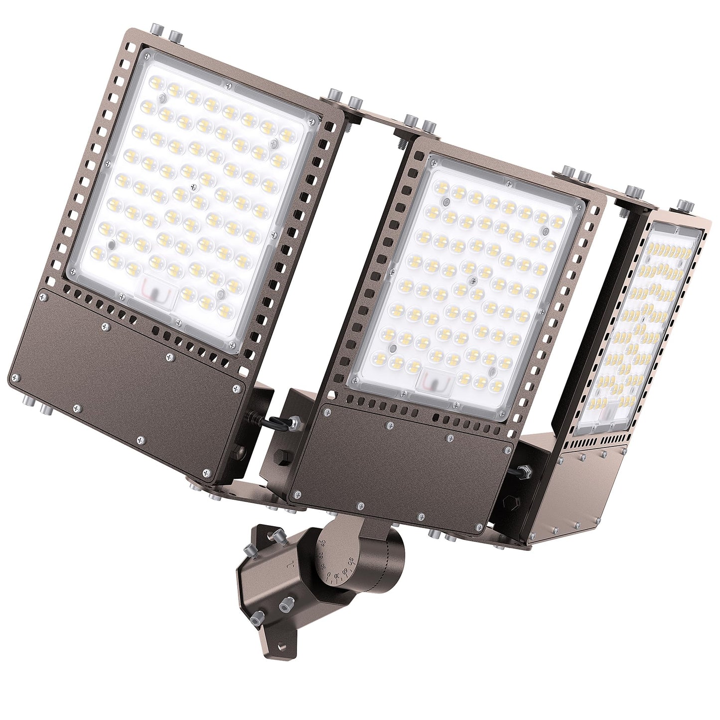 SOLLA 2025 New Upgraded 450W Dusk to Dawn LED Parking Lot Light 67500lm 5000K, ETL, AC85-277V, IP67 Waterproof Adjustable 3-Head Street Lights Outdoor, Pole & Wall-Mounted Flood Lights for Stadium